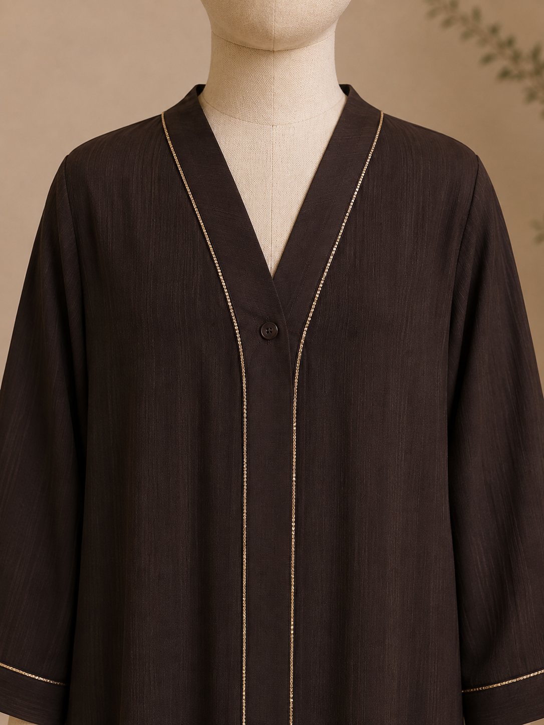 Girls Beaded Trim Abaya