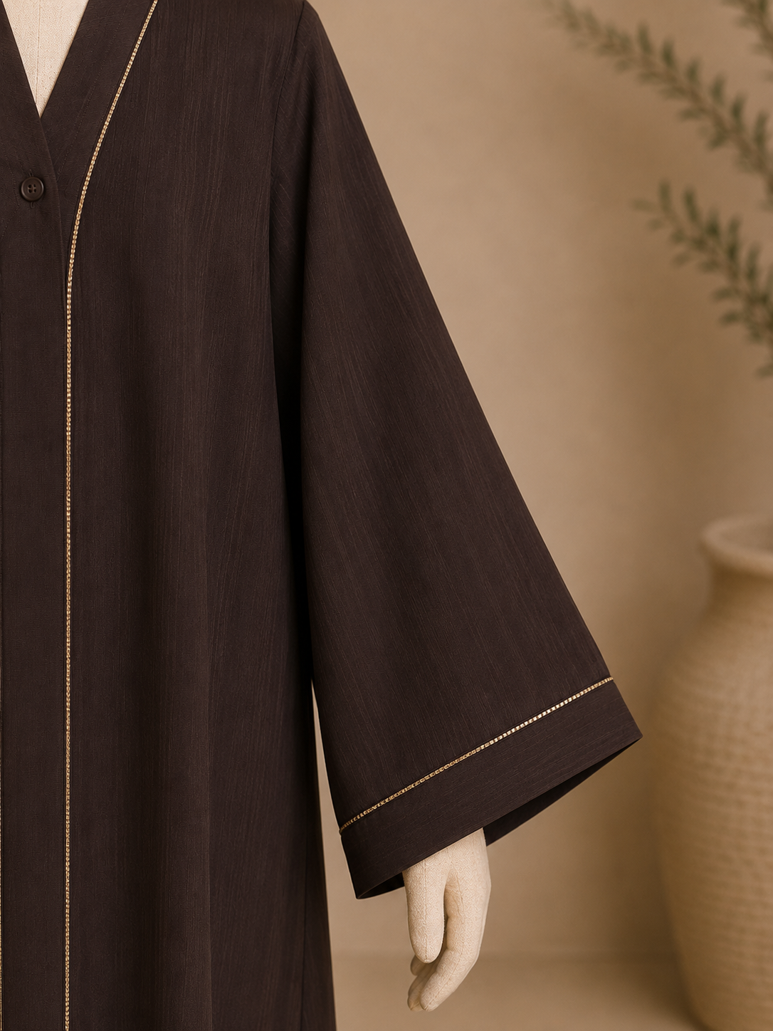 Girls Beaded Trim Abaya