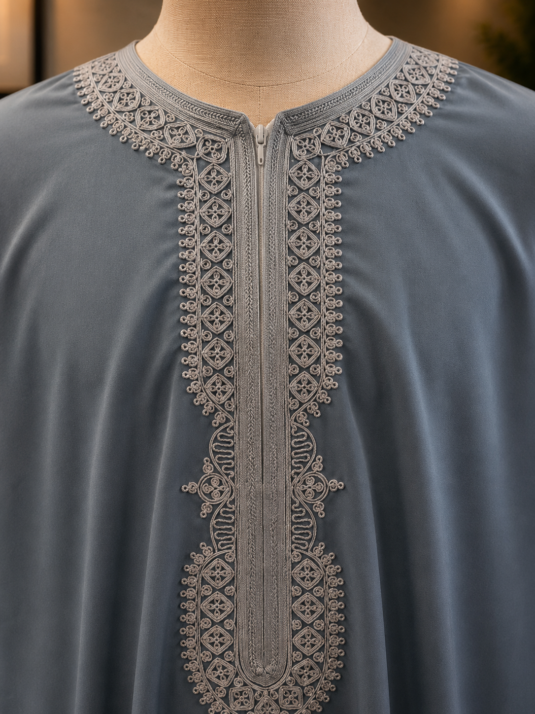 Short Sleeve Moroccan Embroidered Thobe