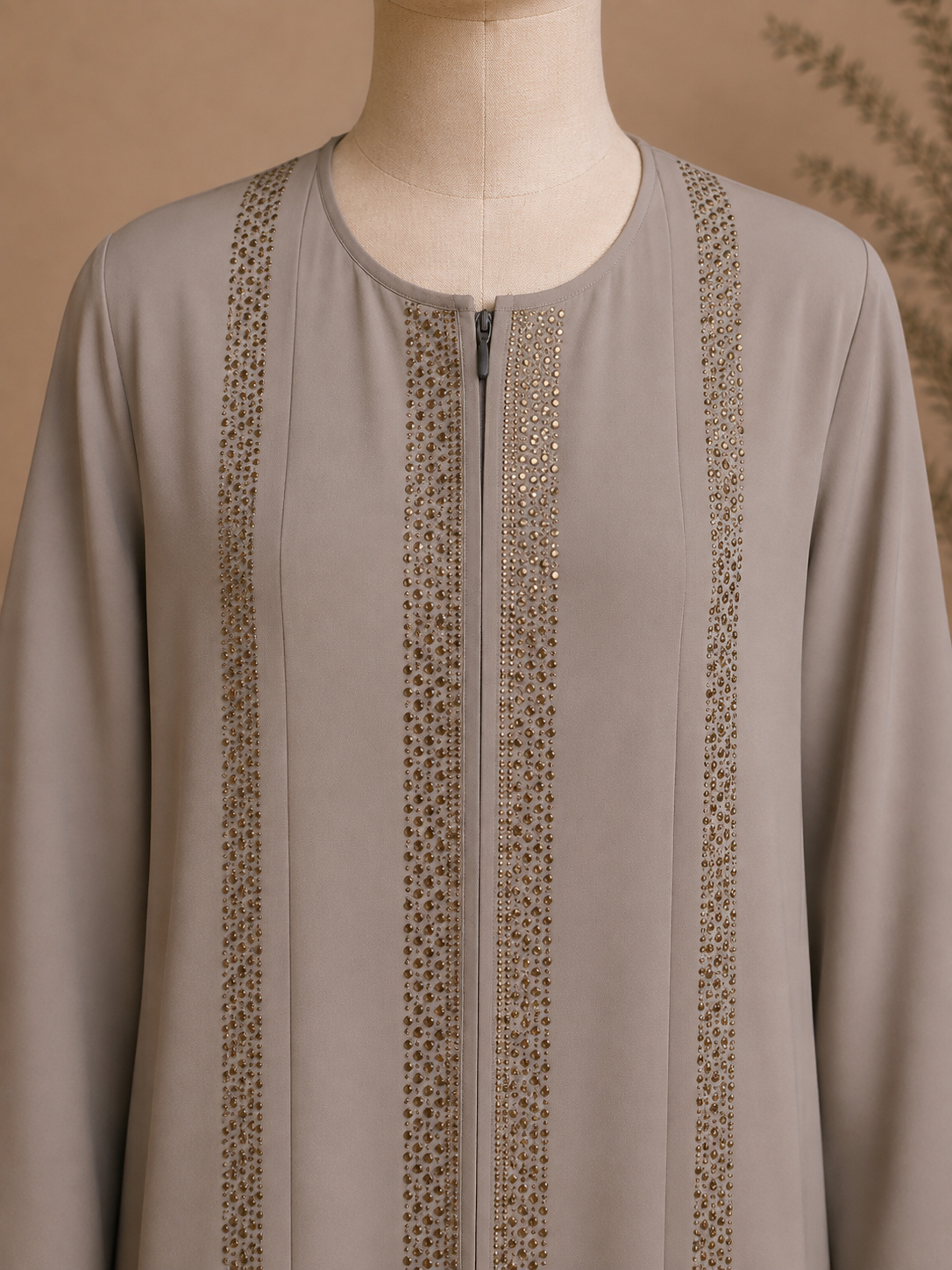 Girls Dotted Stripe Sequin Abaya