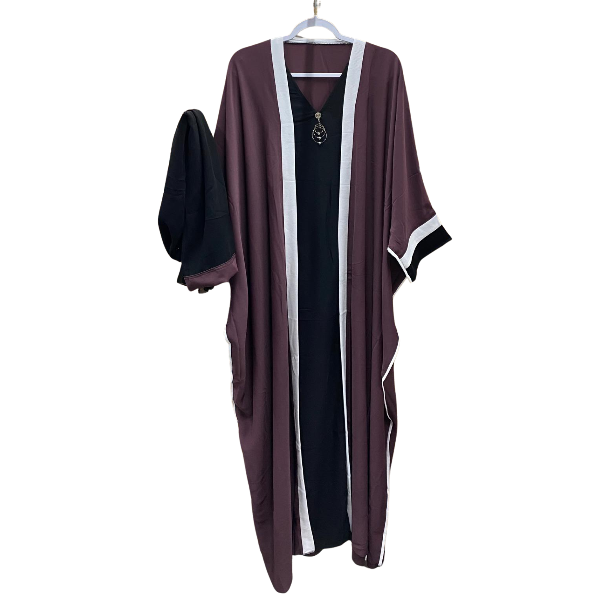 White Outline Abaya