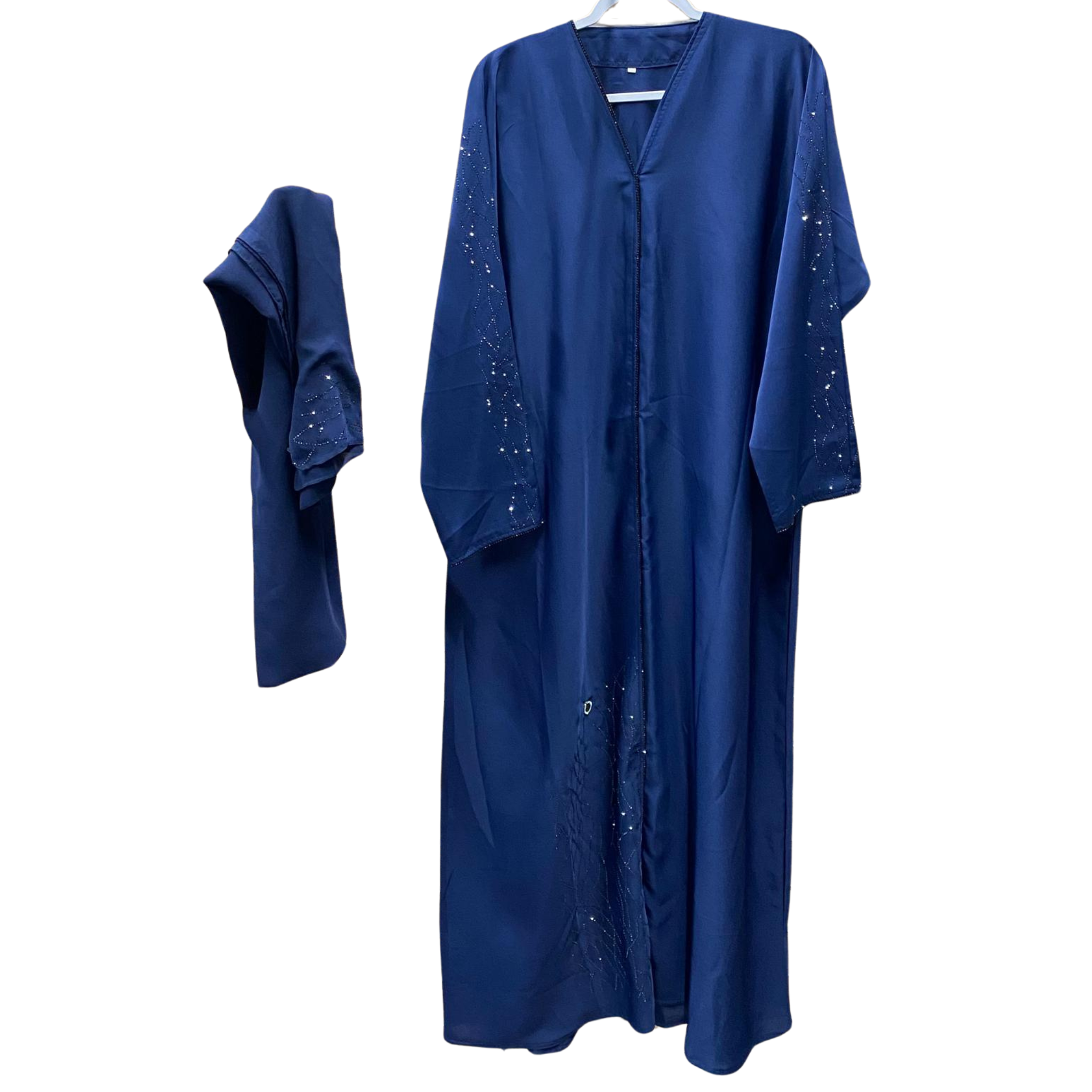 Sleek Button Up Abaya with Sequins