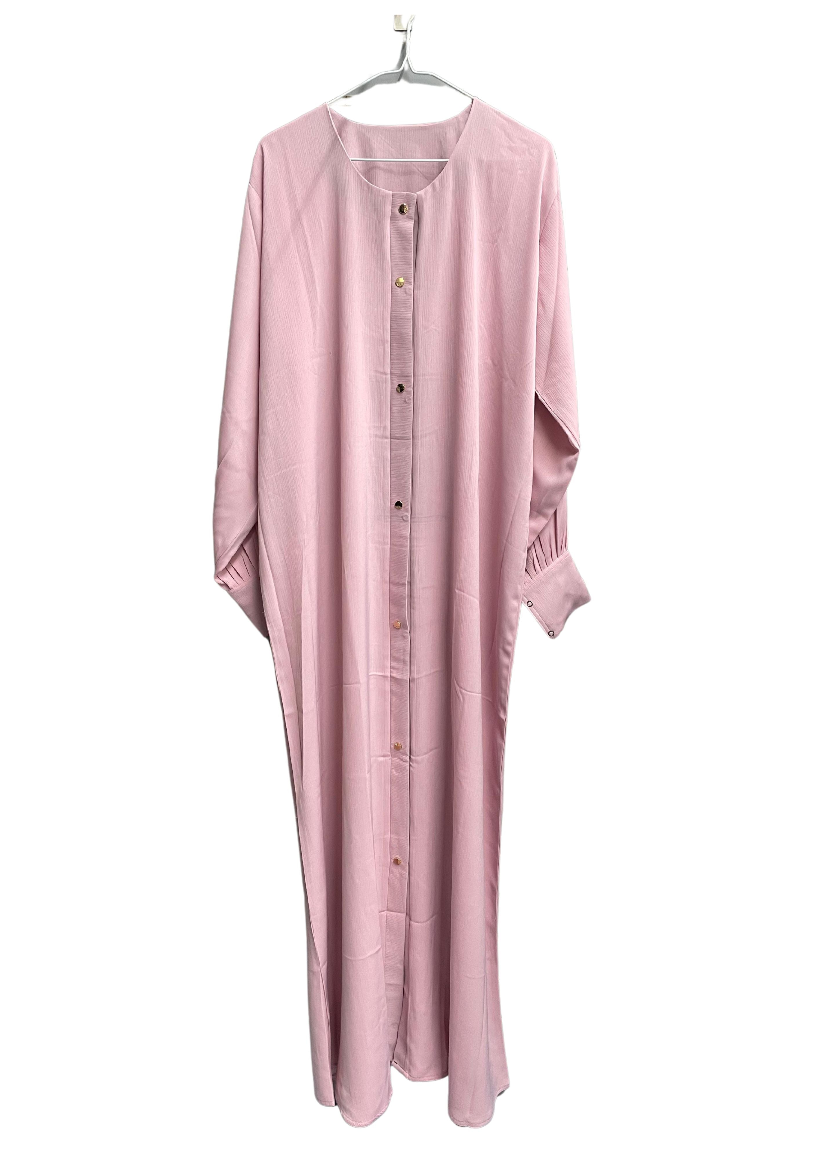 Comfortable Button Up Abaya with Rouched Sleeves