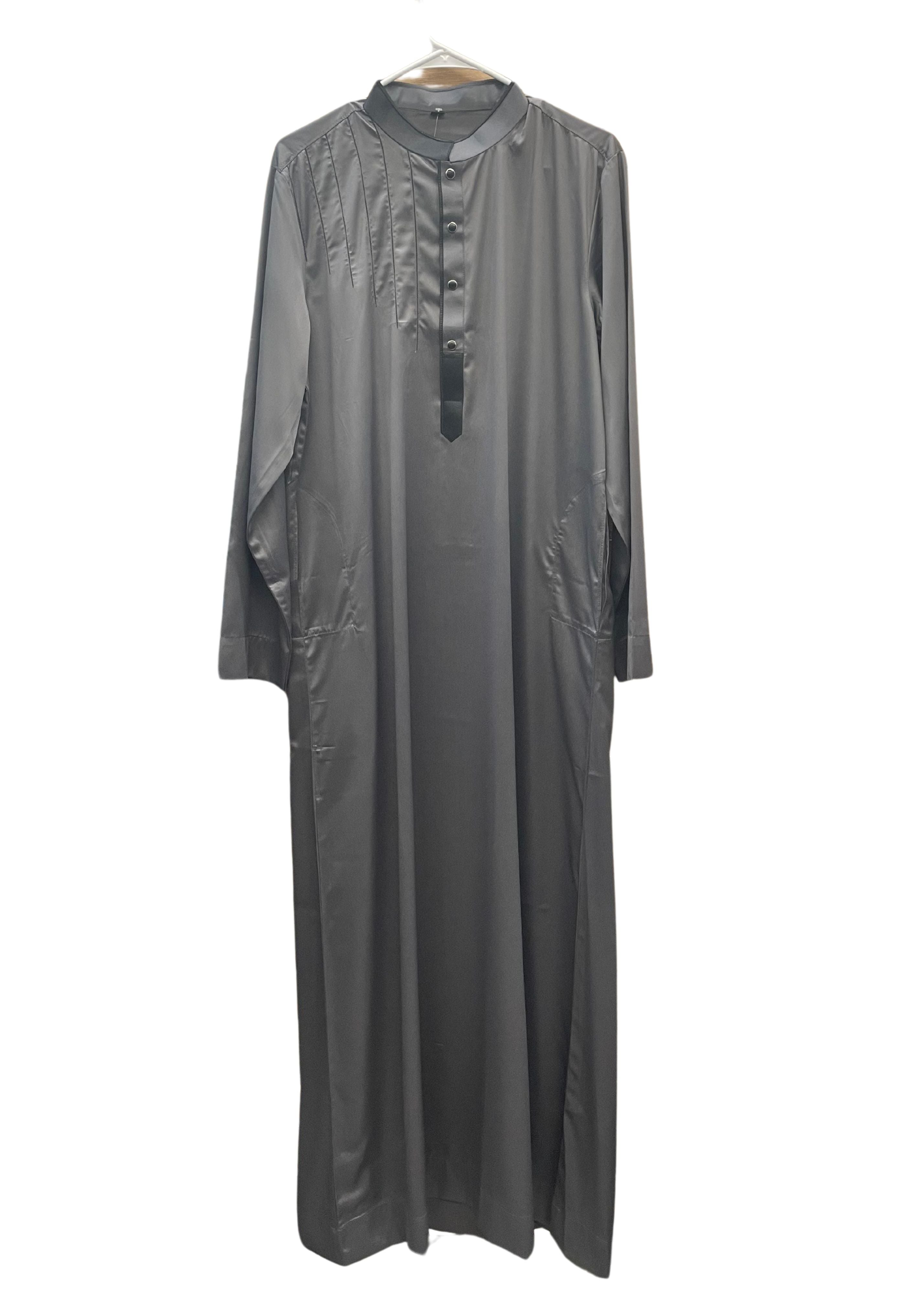 Gray Thobe with Black Lining and Collar