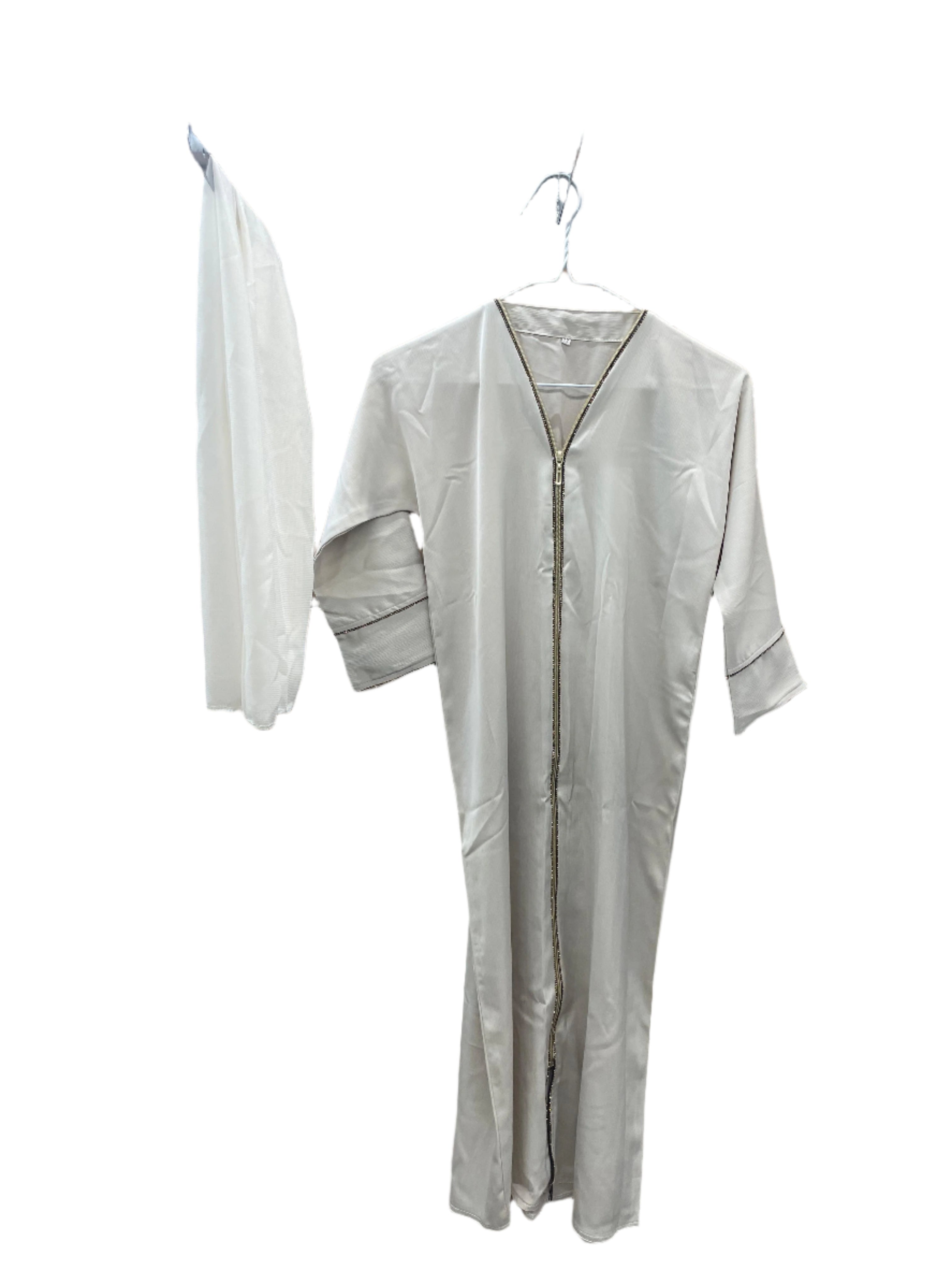 Girls Silky Zip Abaya