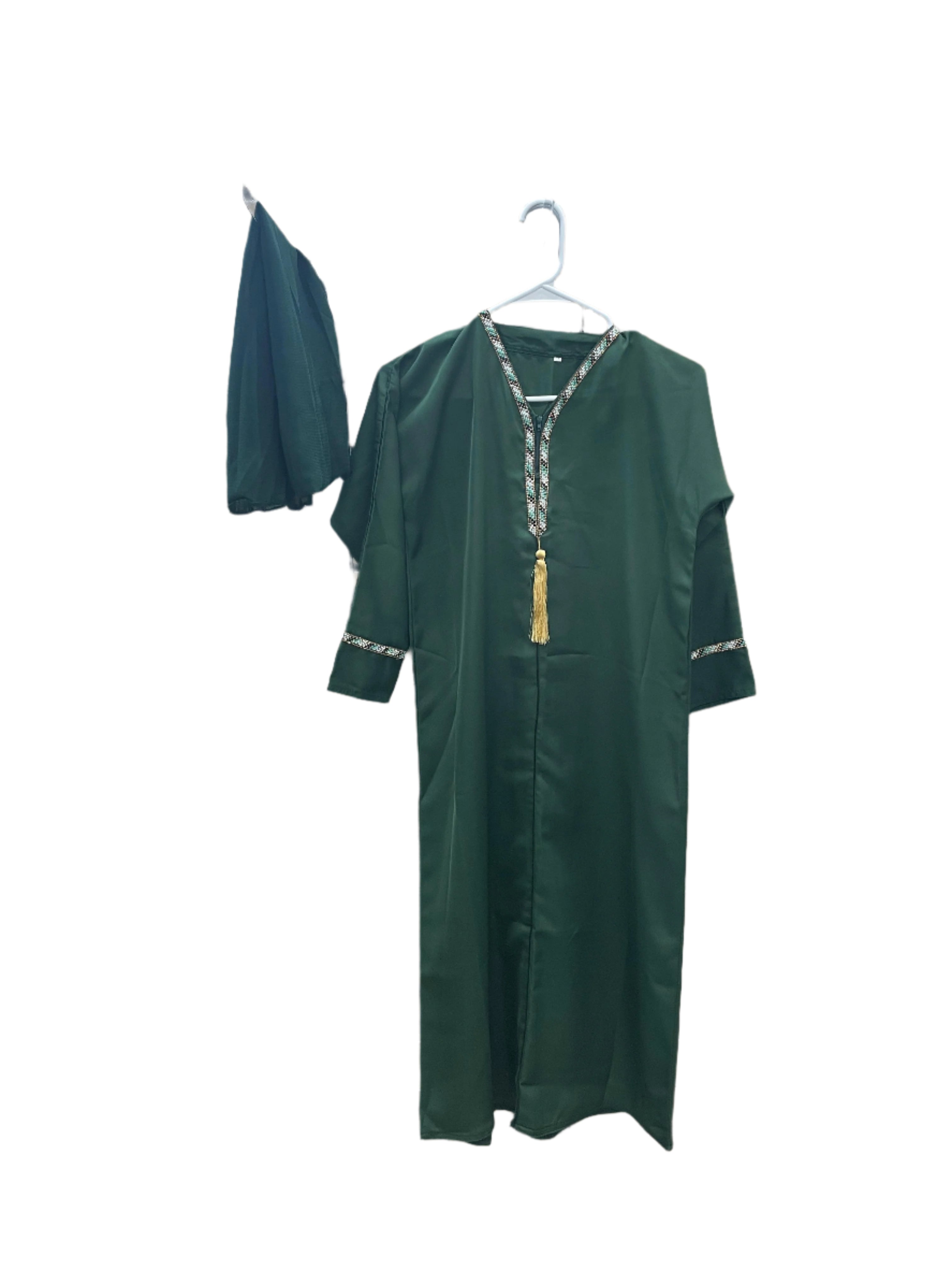Girls Zip Tassel Abaya