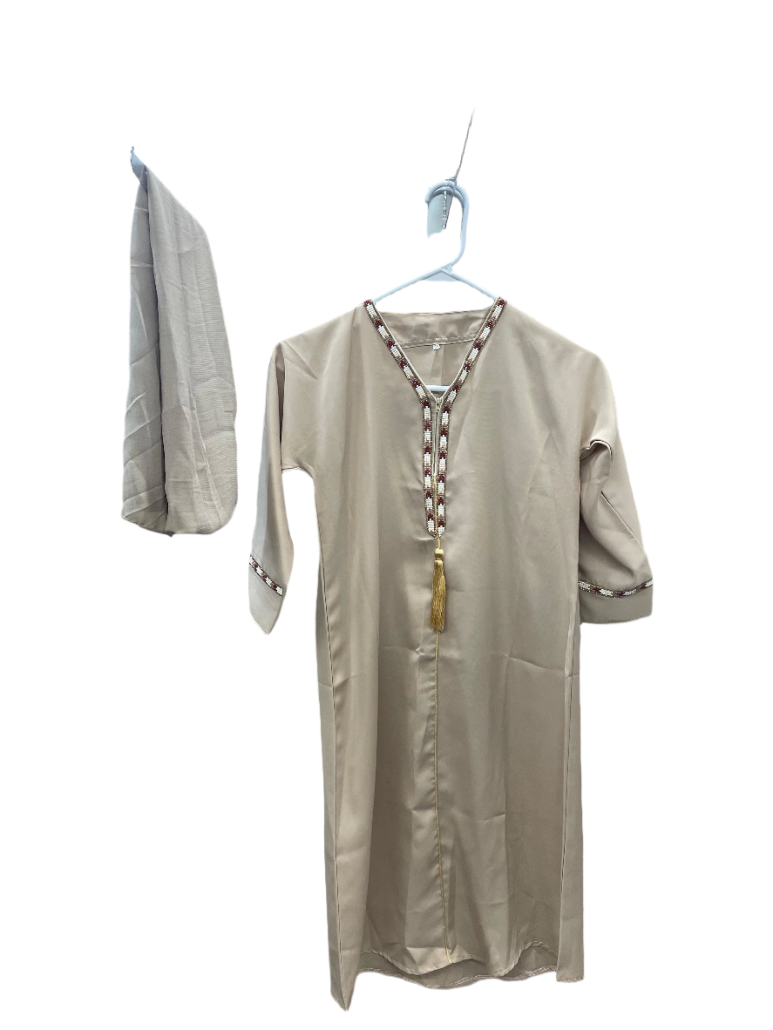 Girls Zip Tassel Abaya