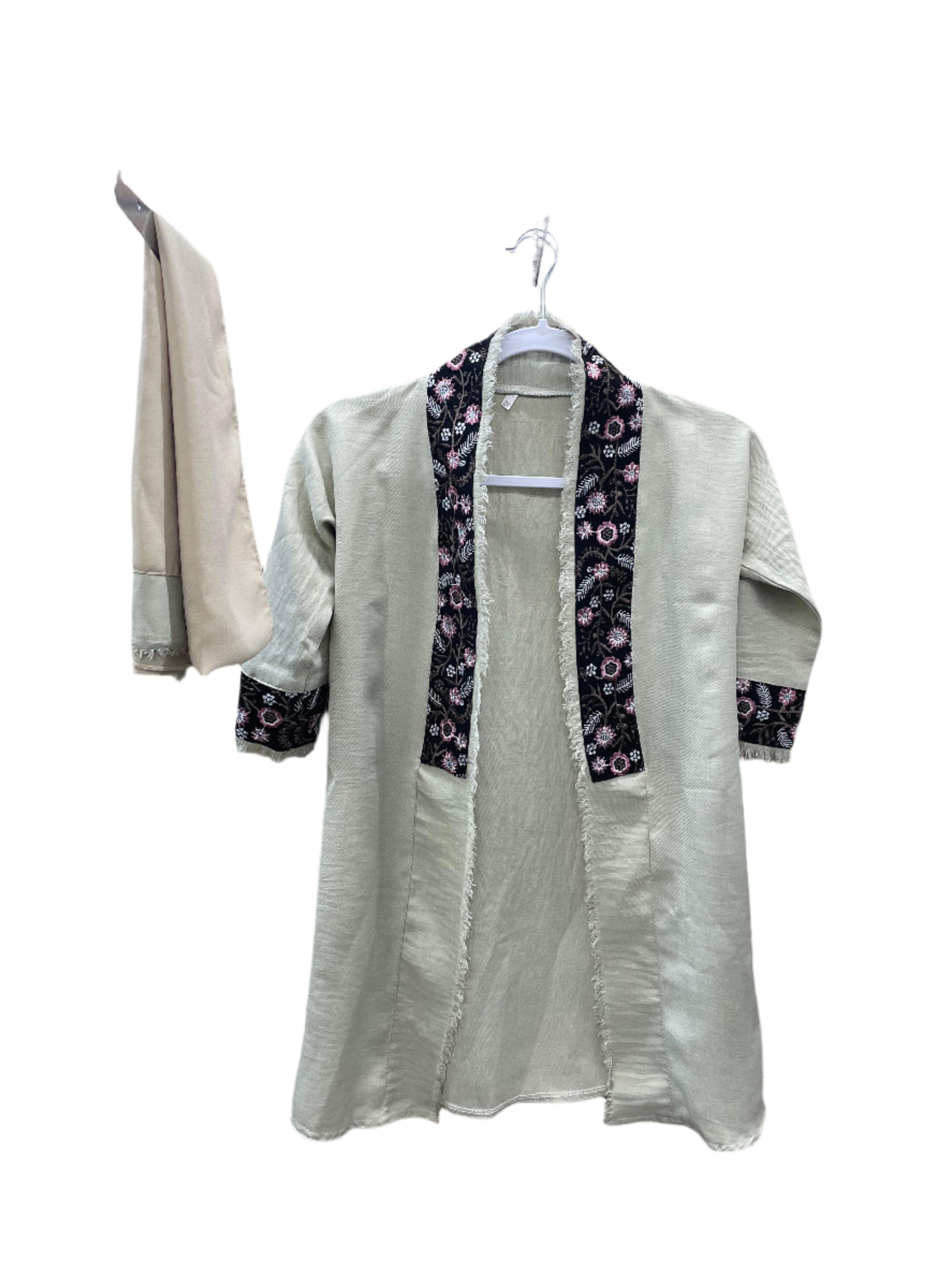 Girls Floral Open Abaya