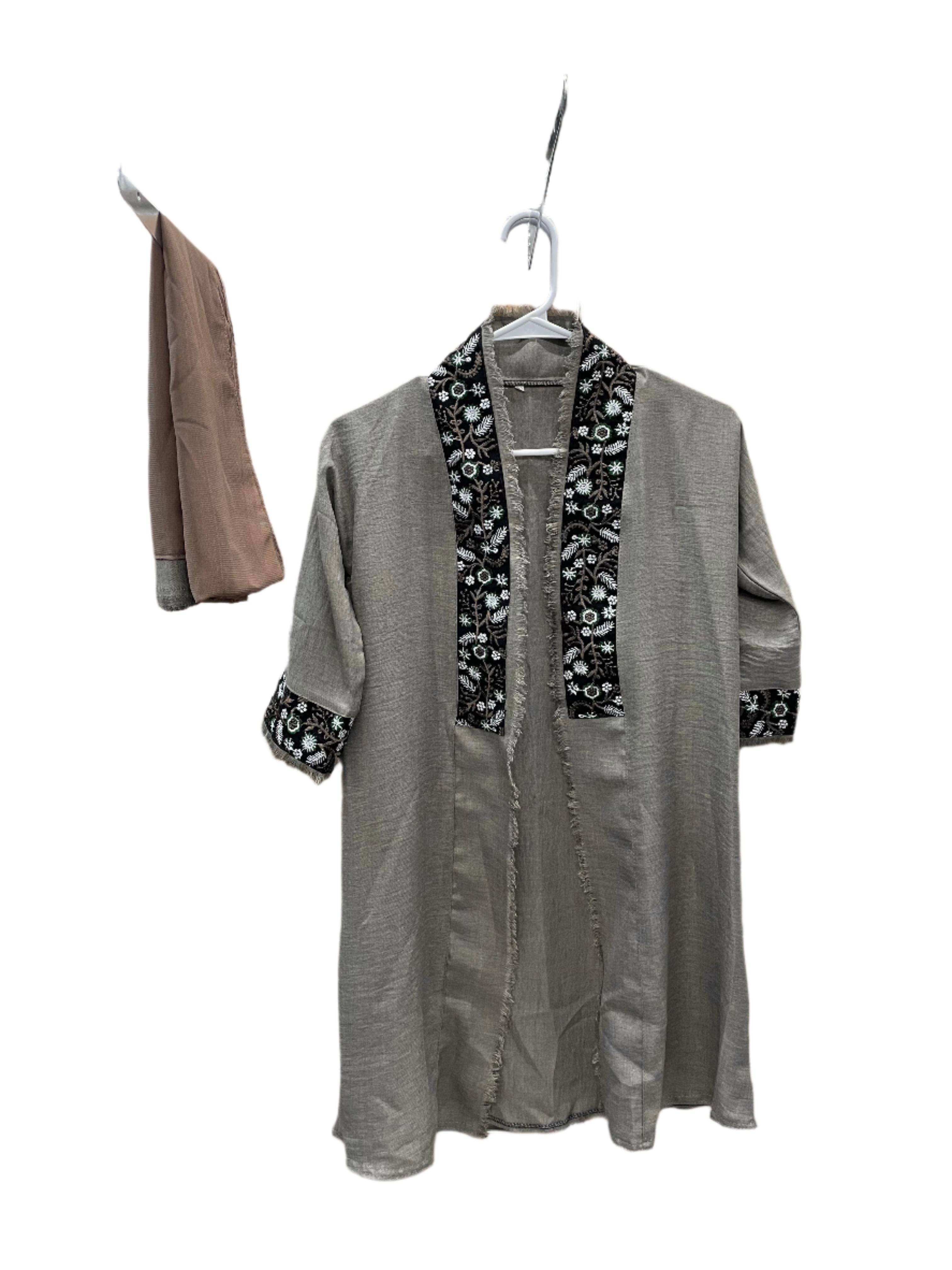 Girls Floral Open Abaya