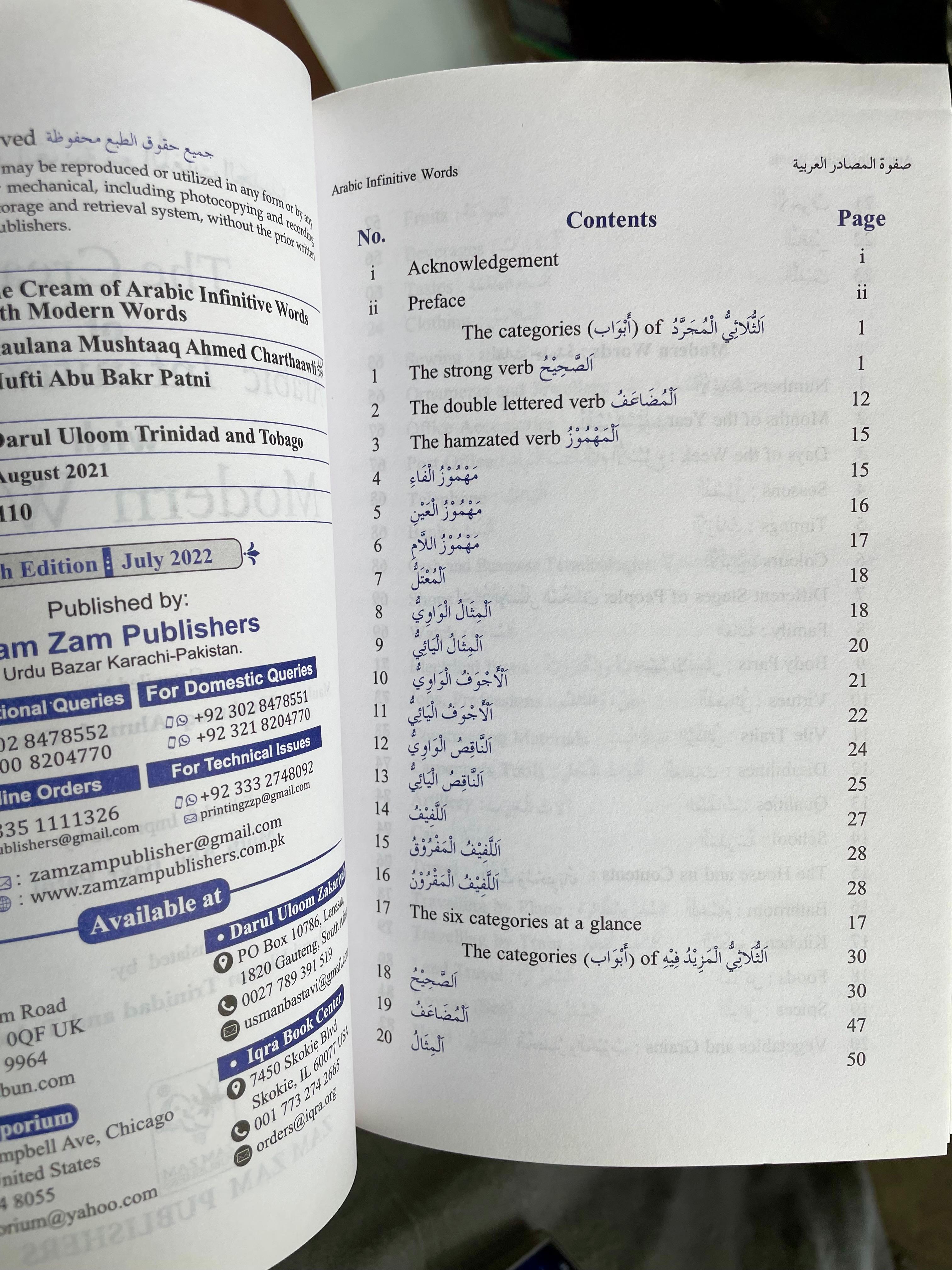 The Cream of Arabic Infinitve Words with Modern Words