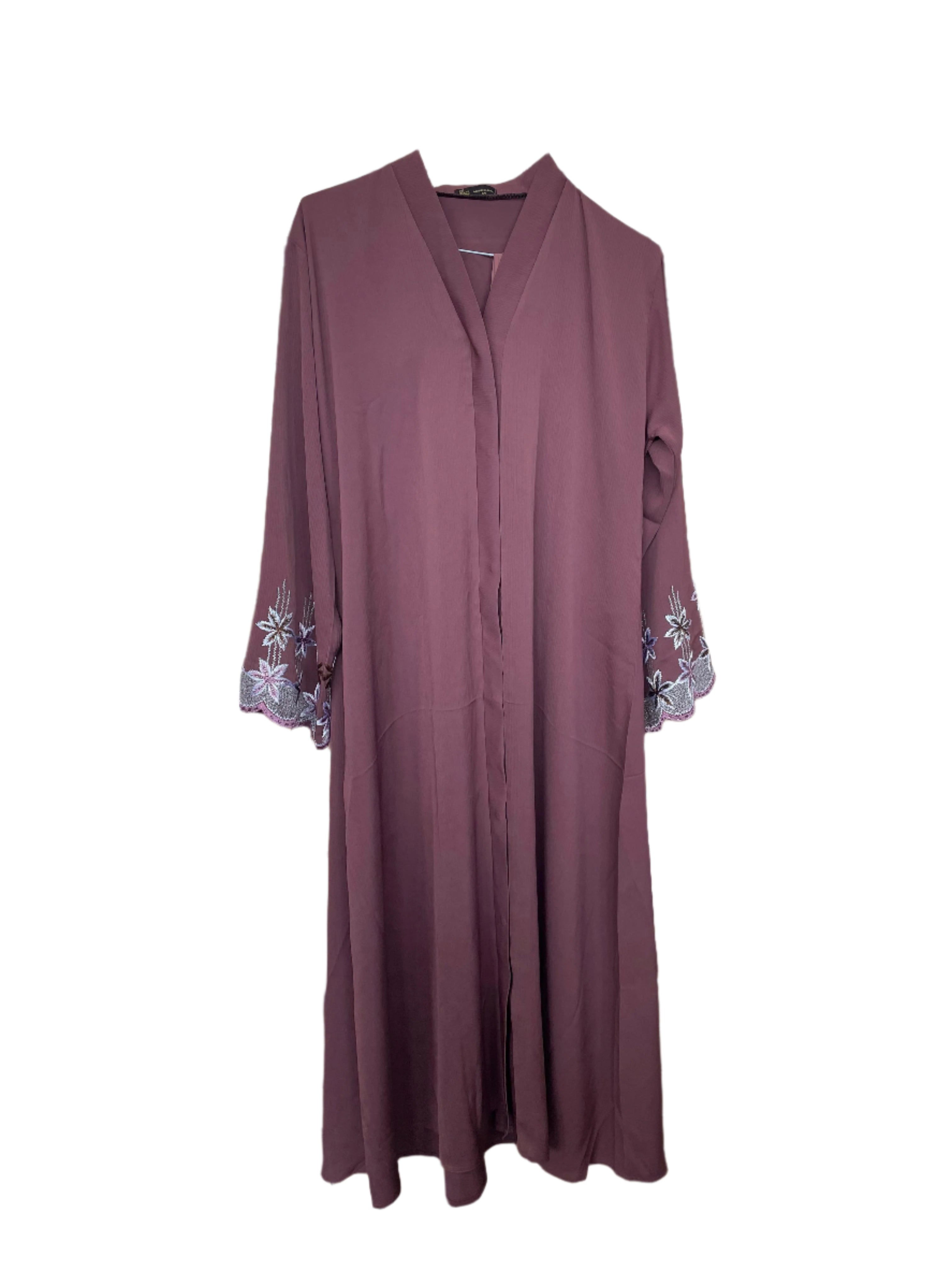 Beautiful Abaya with Floral Sleeve Print