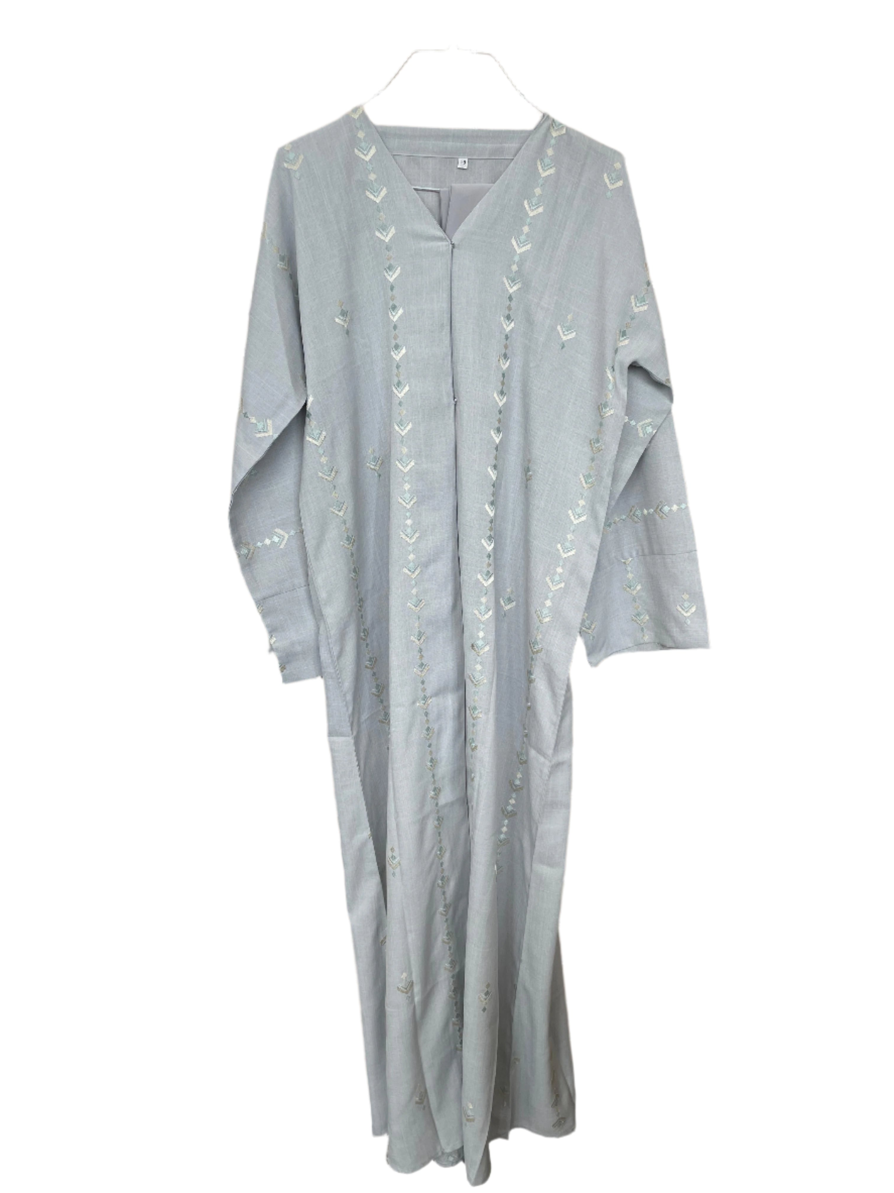 Light Blue Linen Button-Up Abaya