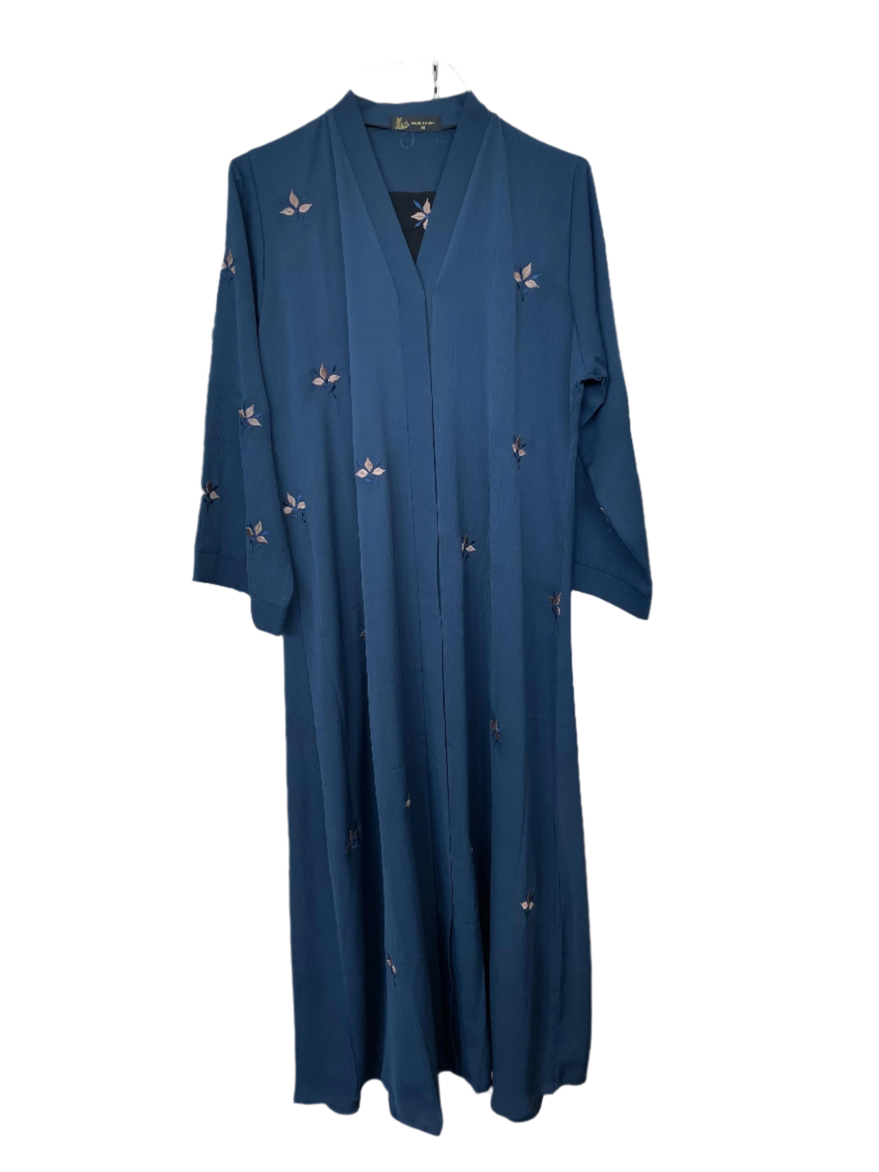 Colorful Button Up Abaya with Floral Embroidery