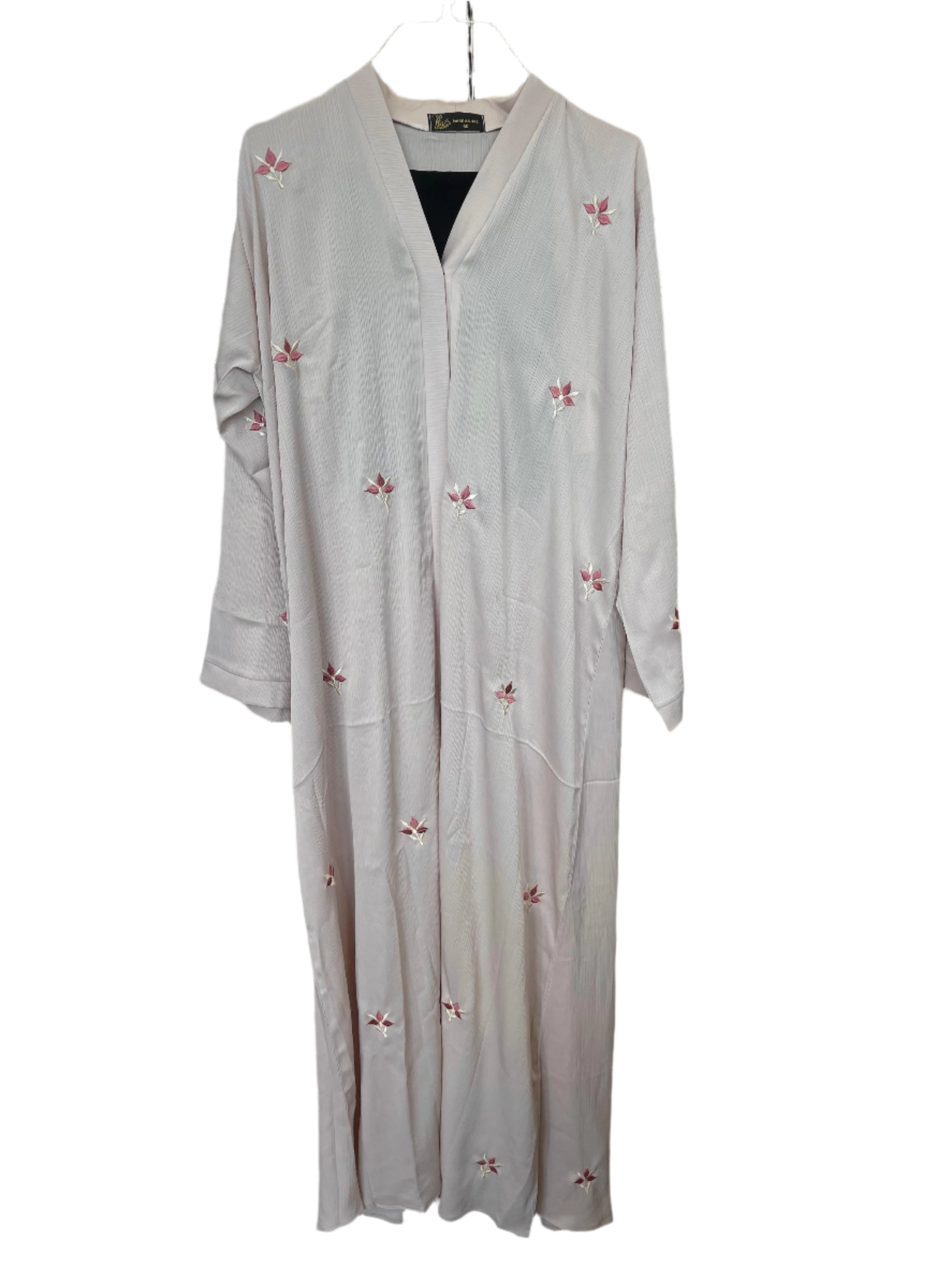 Colorful Button Up Abaya with Floral Embroidery
