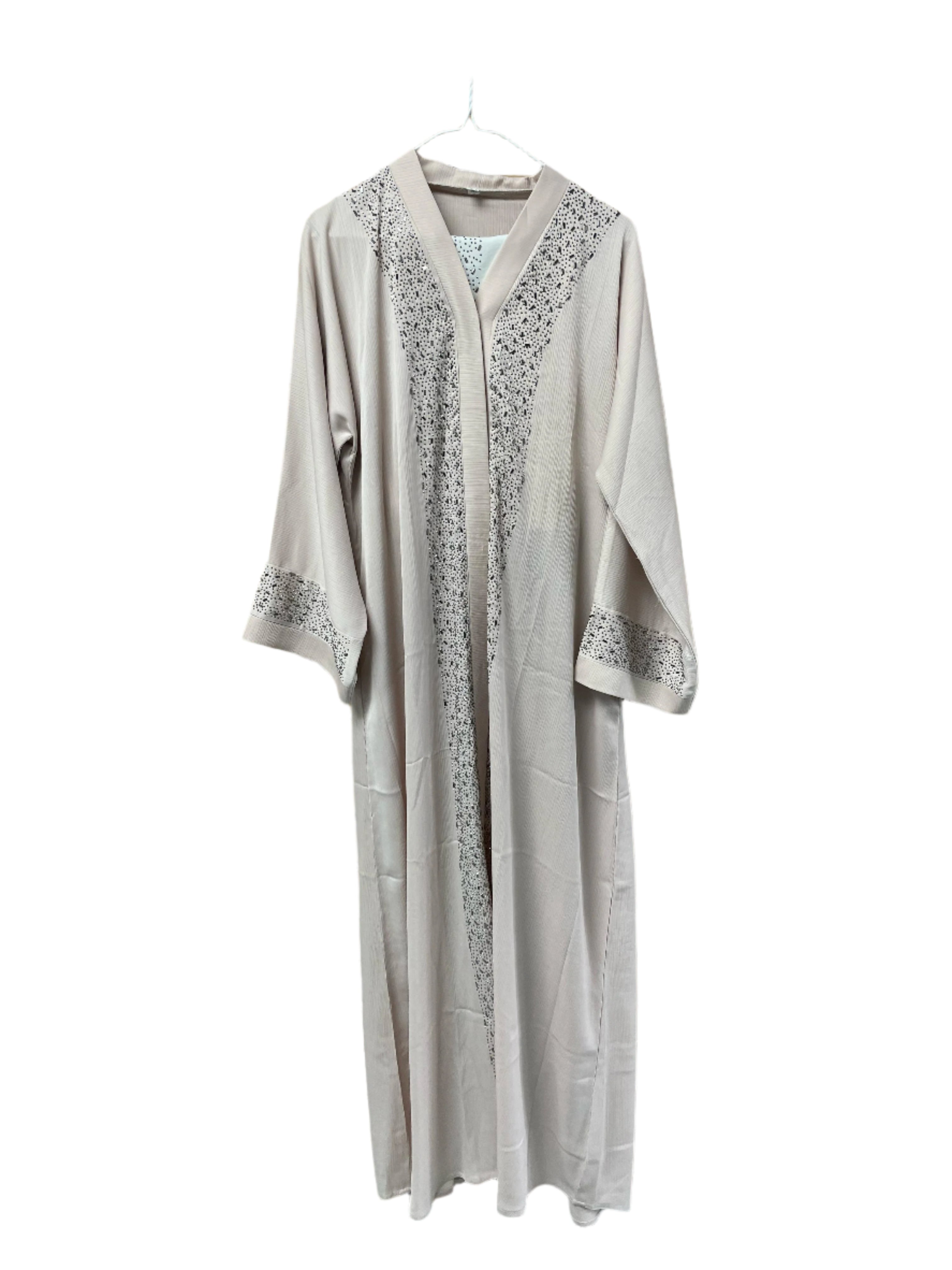 Beautiful Button Up Rhinestone Abaya