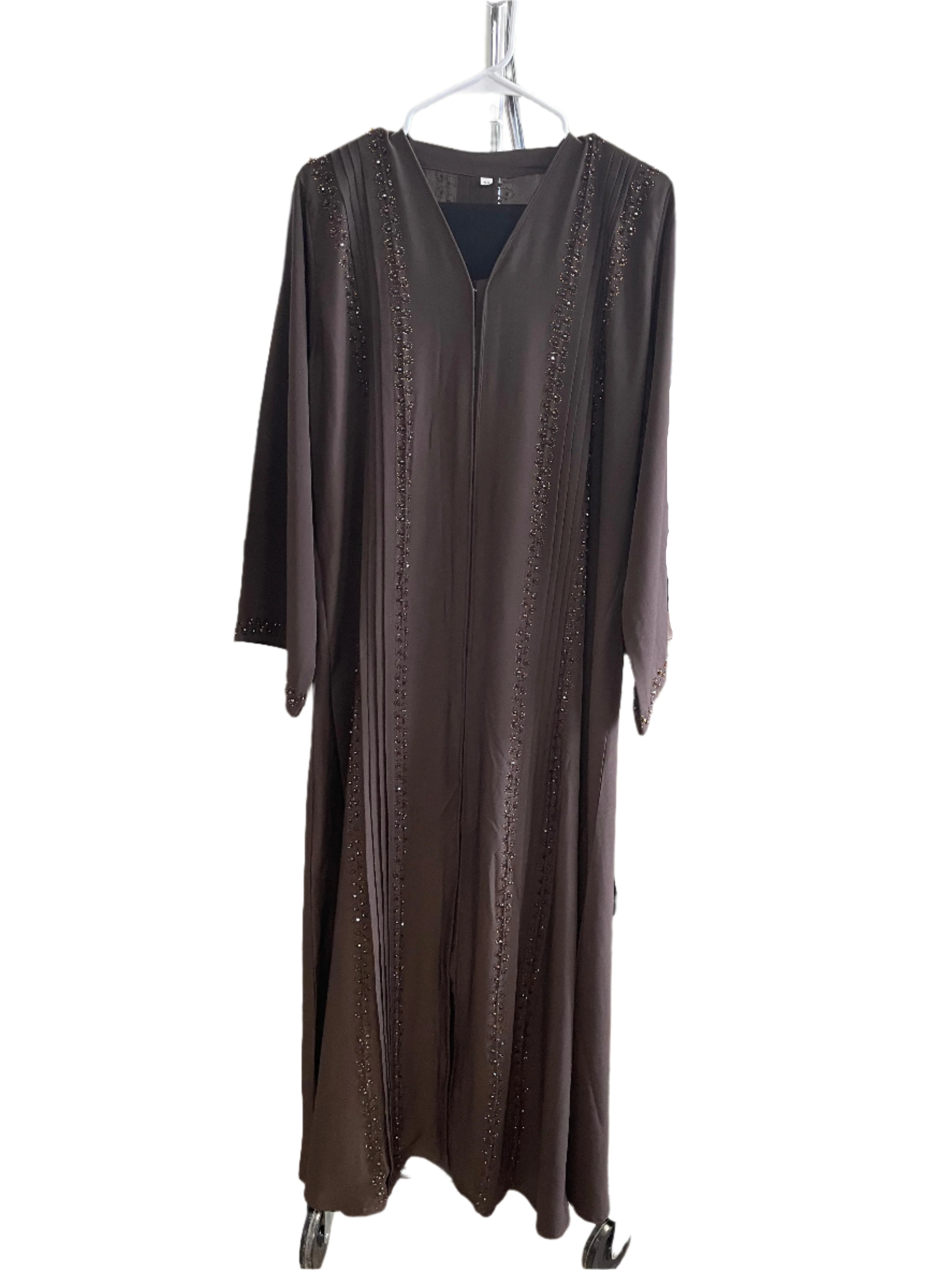 Beautiful Front-Sequined Button Up Abaya