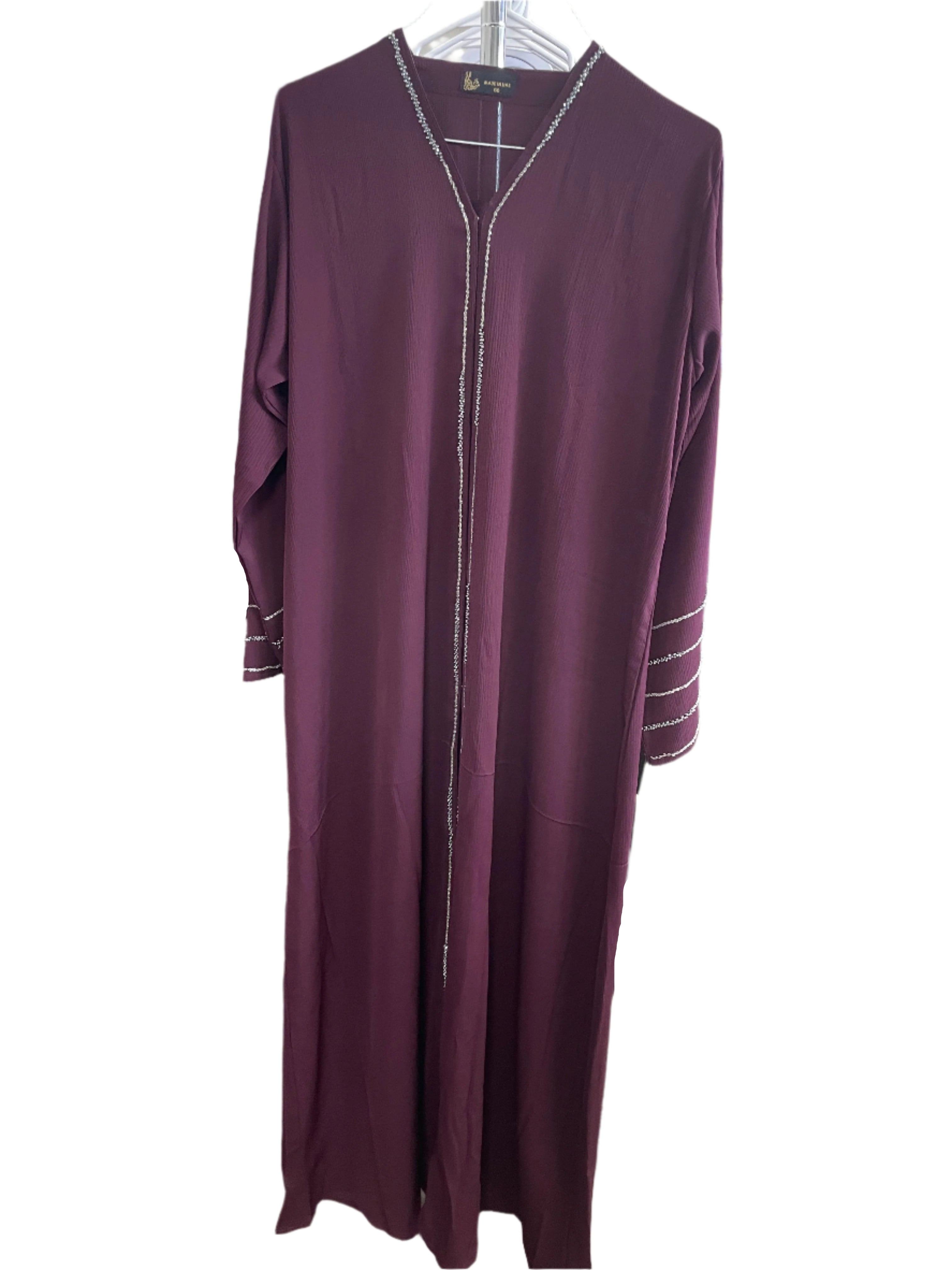 Colorful Stripe Sleeve Sequin Abaya