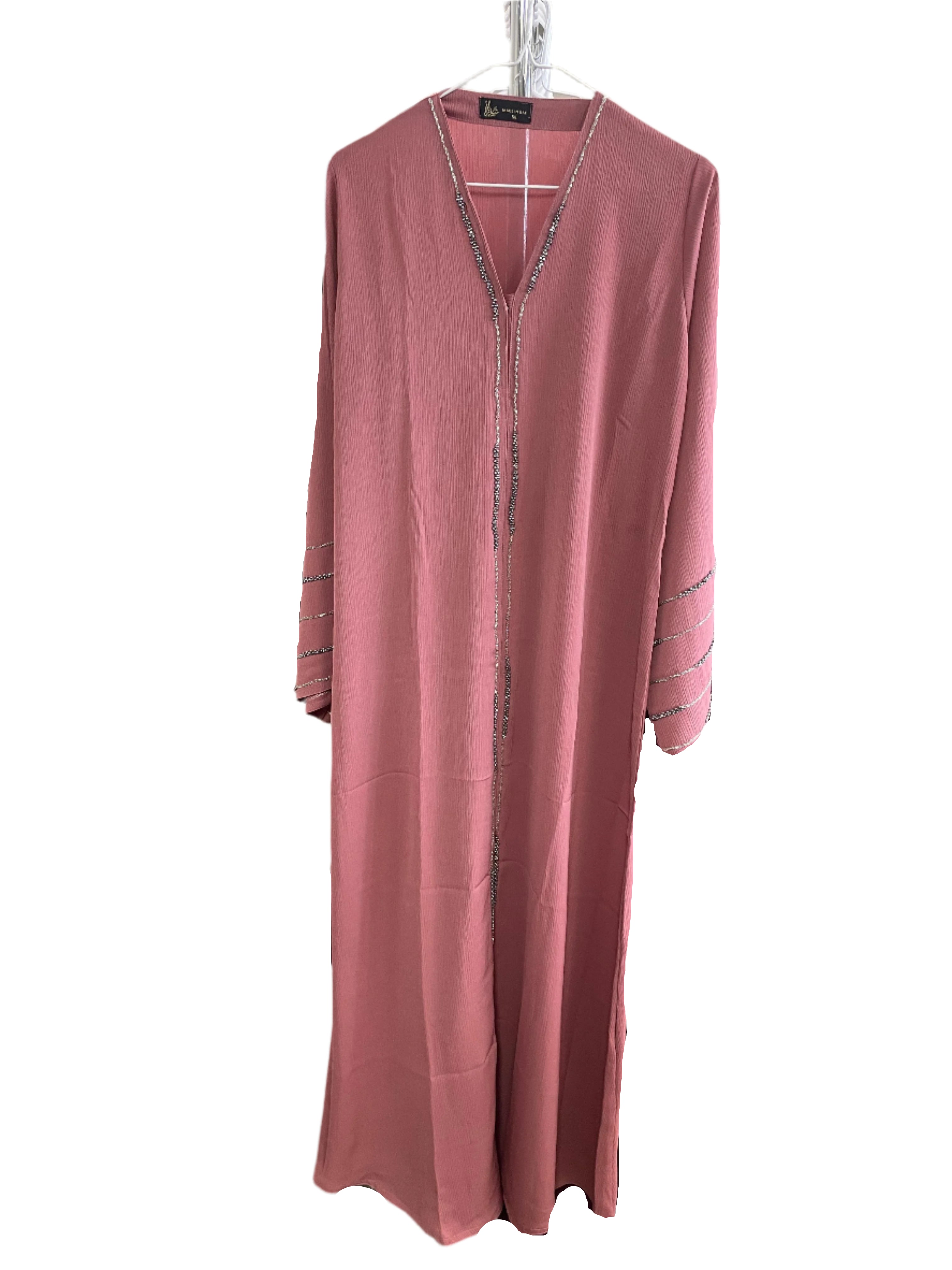 Colorful Stripe Sleeve Sequin Abaya