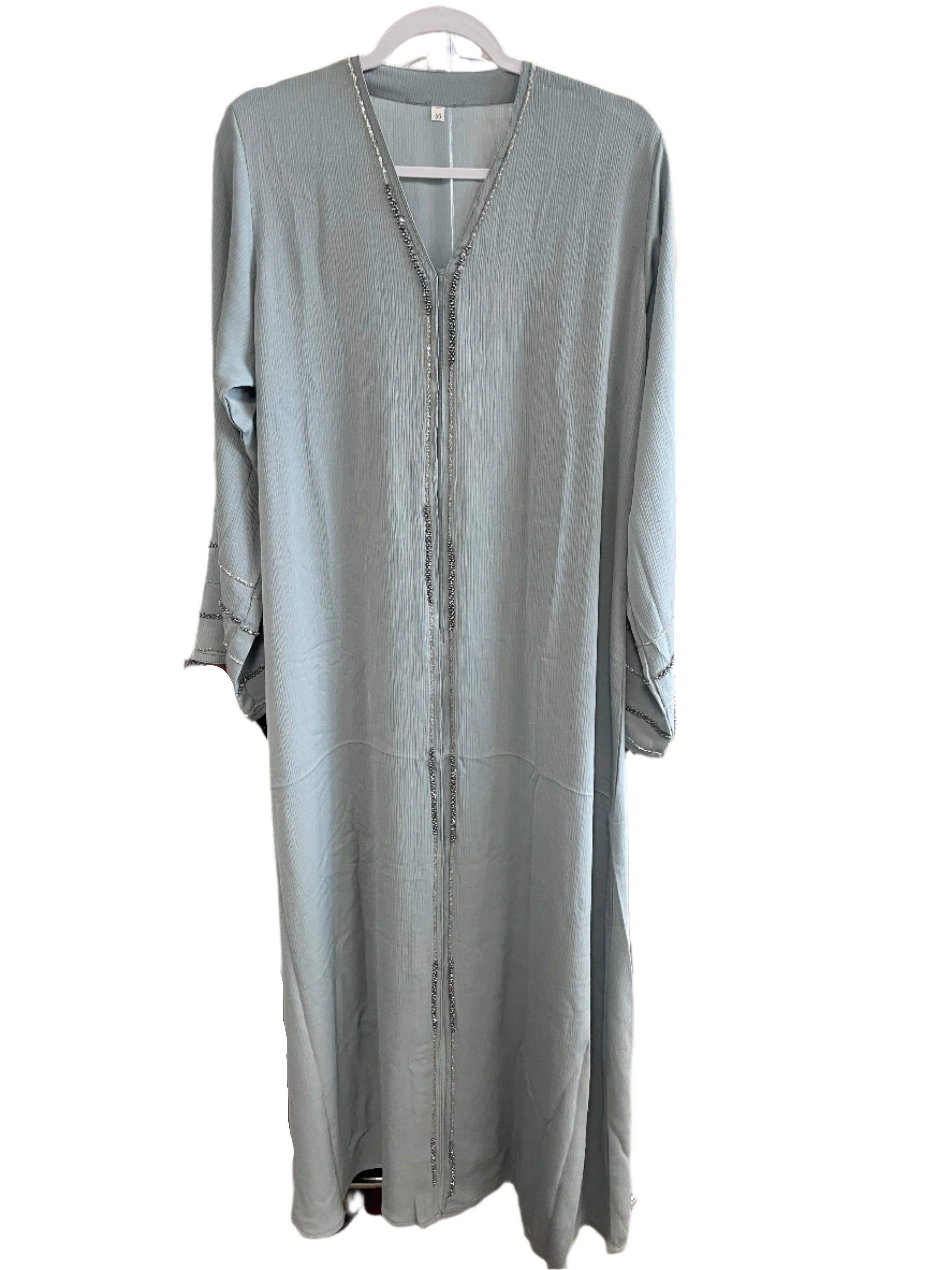 Colorful Stripe Sleeve Sequin Abaya