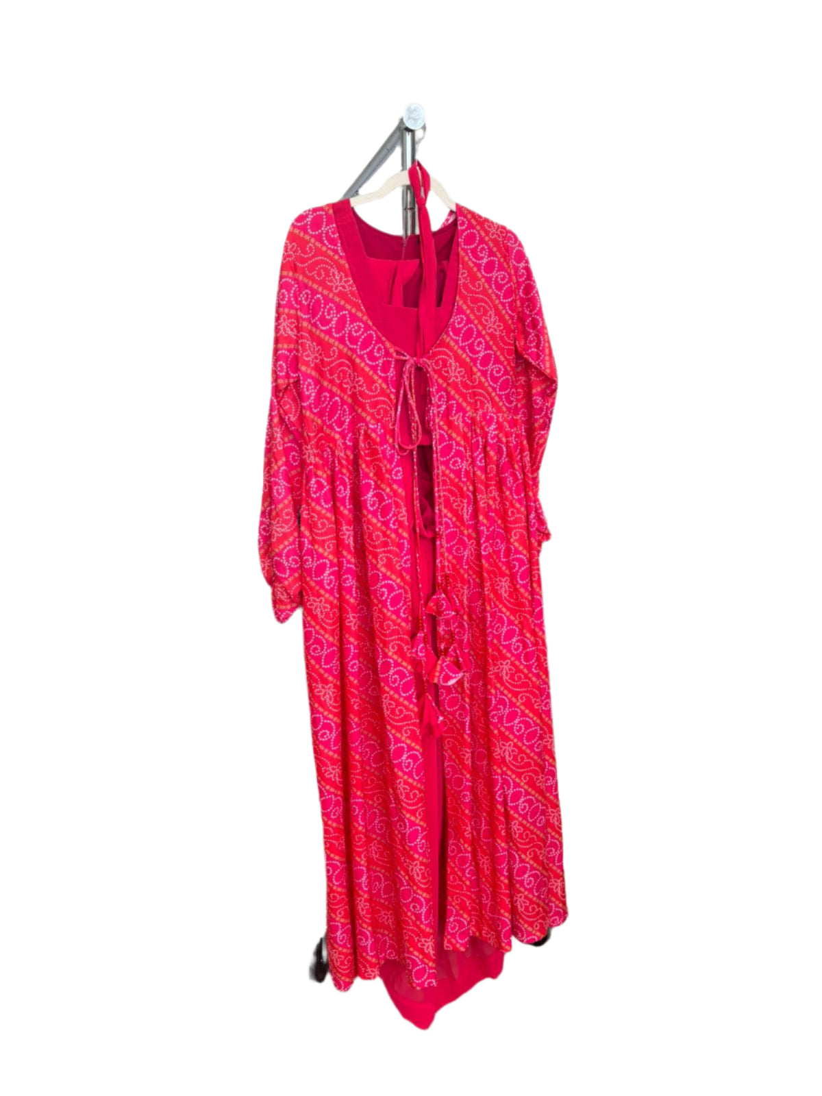 Pink Maxi Dress with Tie Front