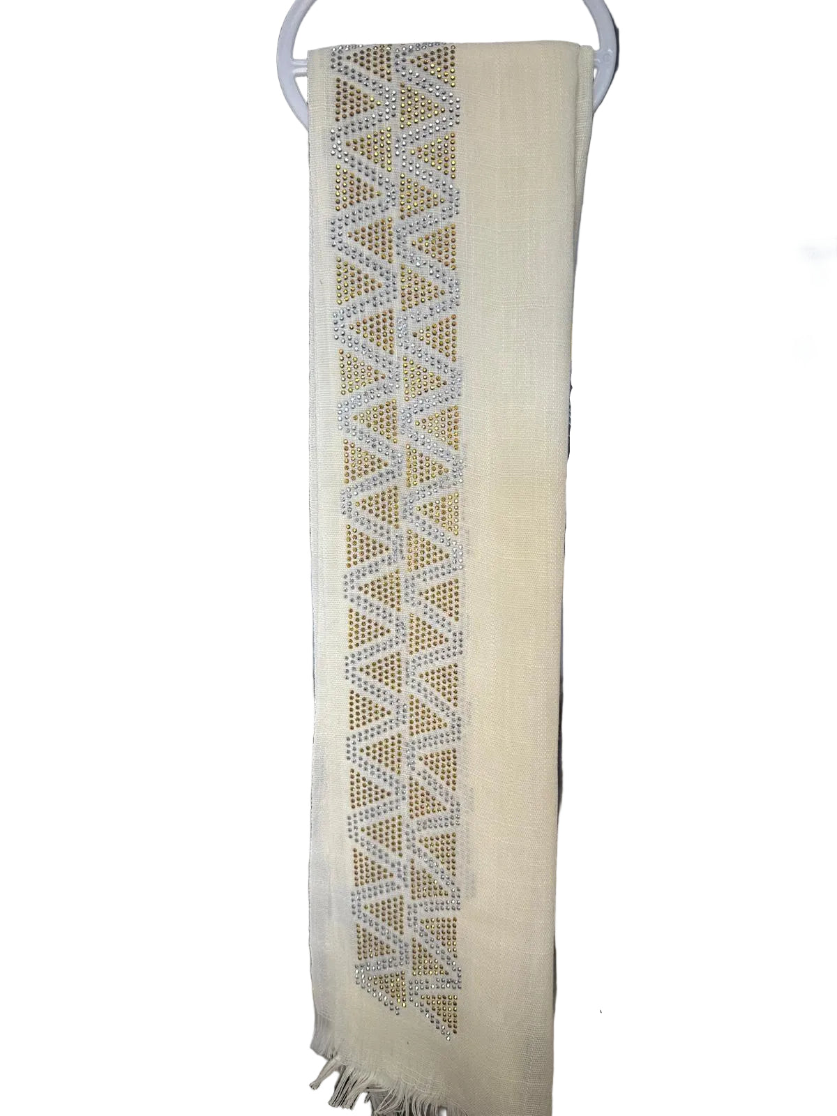 Cotton Hijab With Triangle Stonework