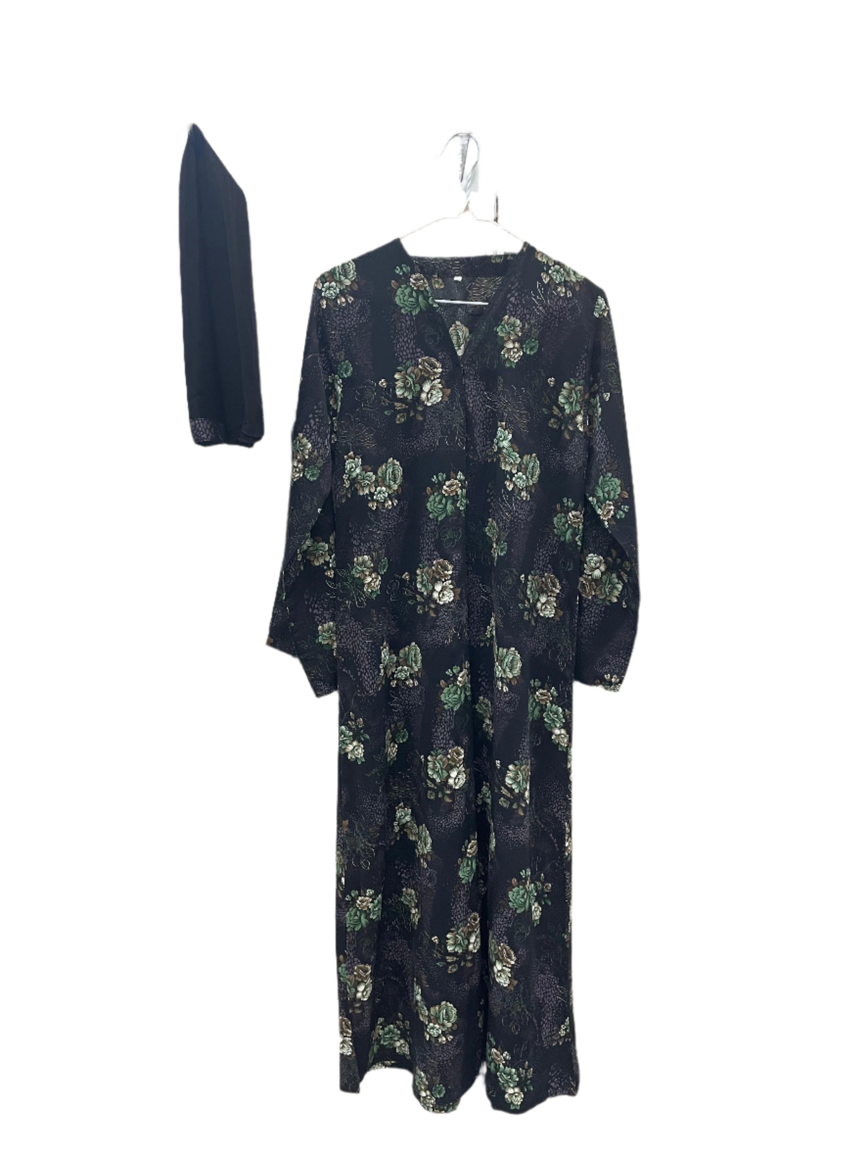 Vintage Floral Print Abaya
