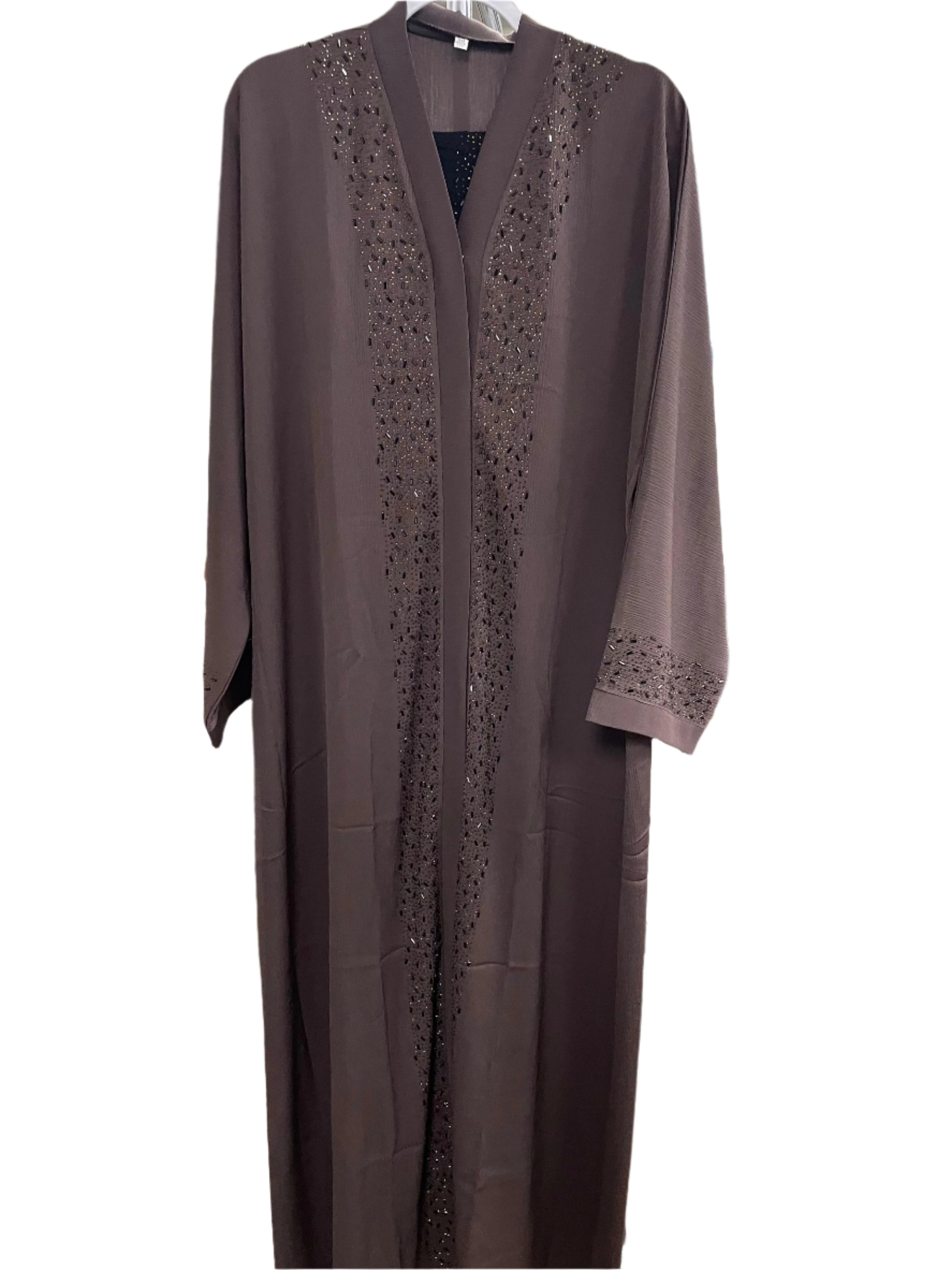 Beautiful Button Up Rhinestone Abaya