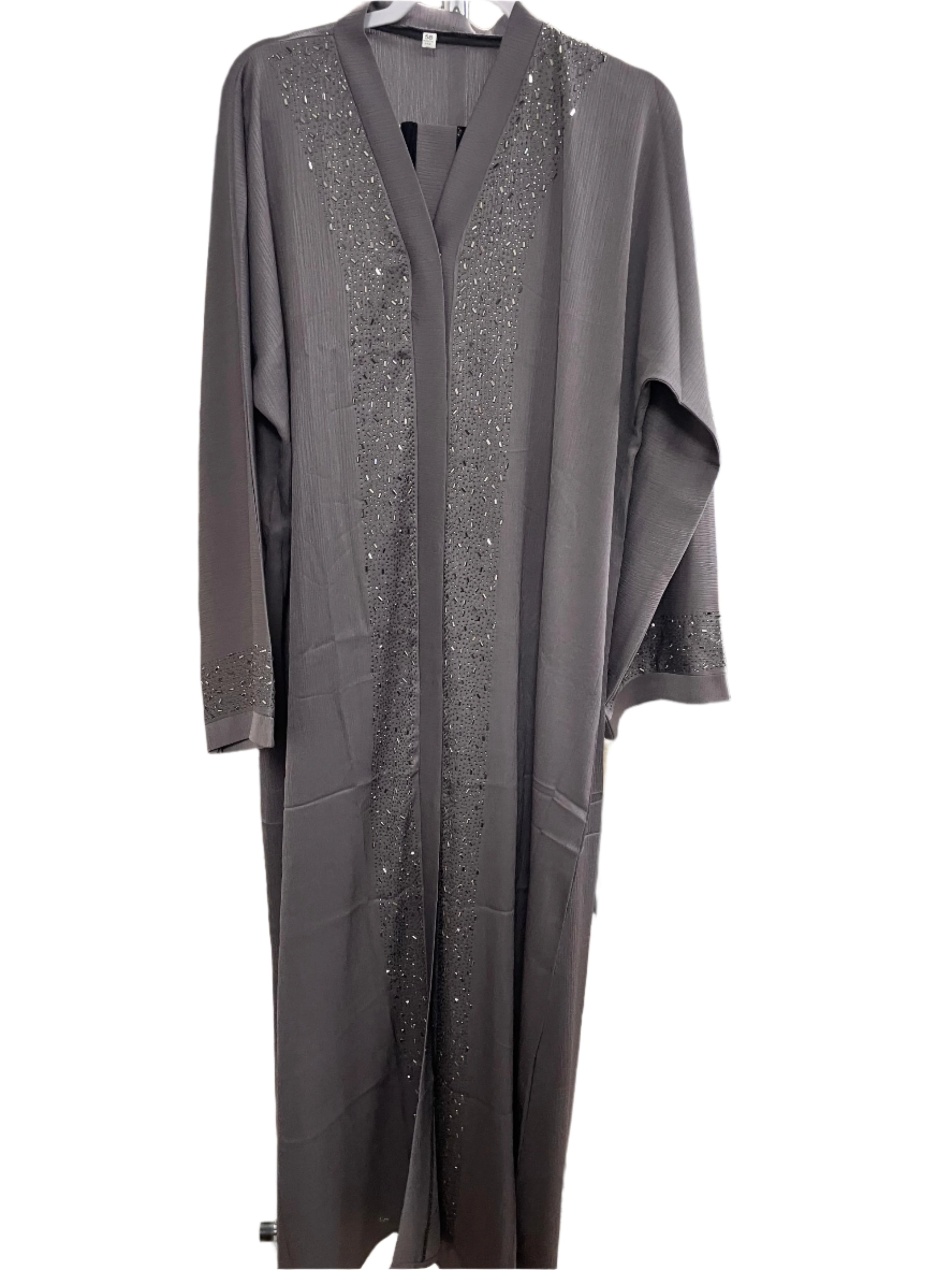 Beautiful Button Up Rhinestone Abaya
