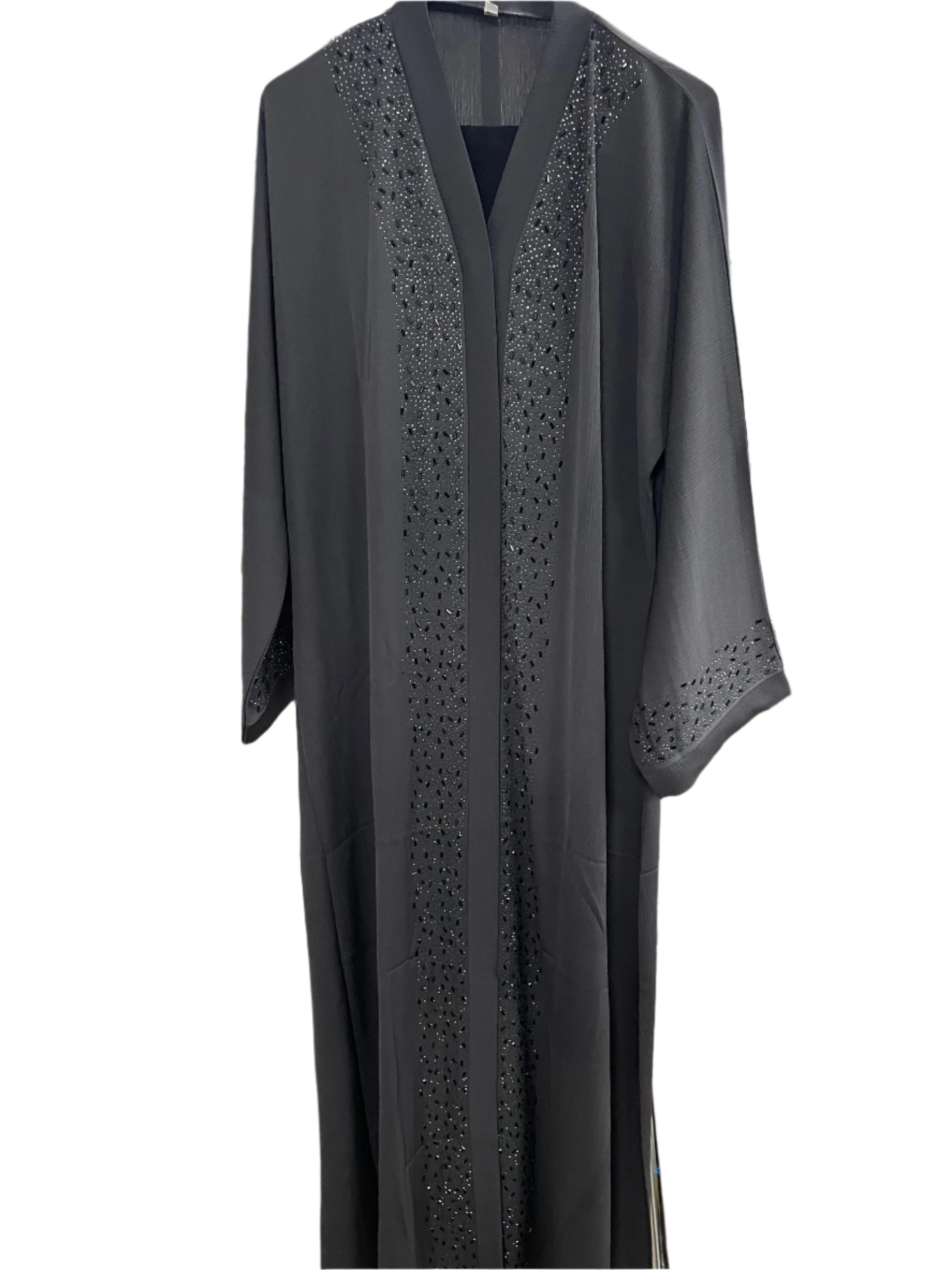 Beautiful Button Up Rhinestone Abaya