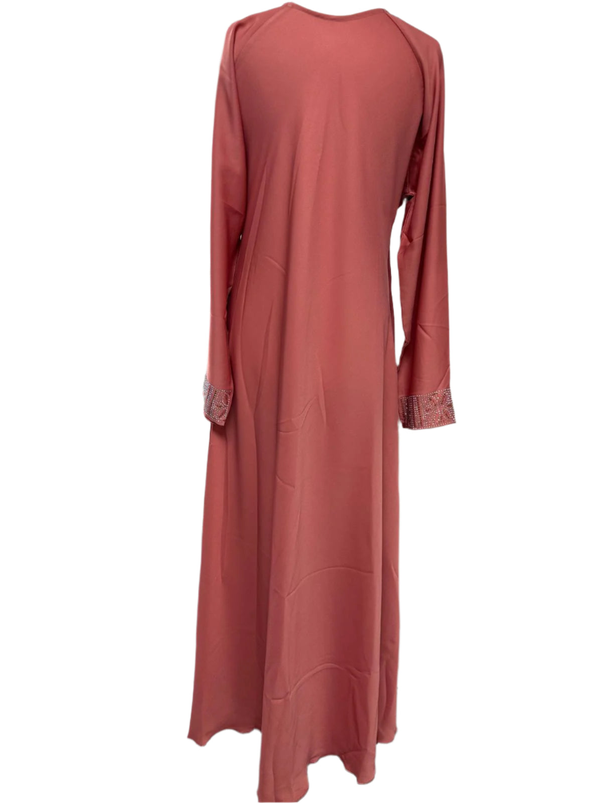 Pink Abaya With Stonnework
